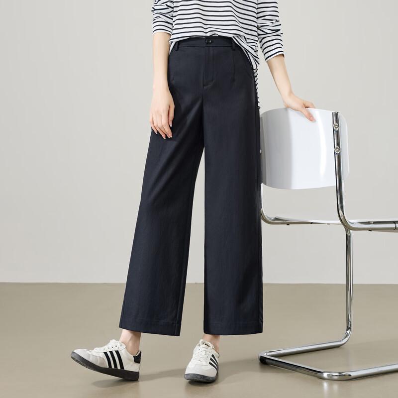 Ese-Y Women s High-Waist Straight-Leg Cropped Casual Pants 27