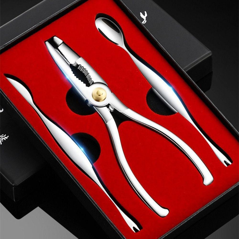 3pcs Zinc Zinc Zinc Alloy Crab Stripping Forceps High Hardness Crab Picks Spoons Set  Restaurant