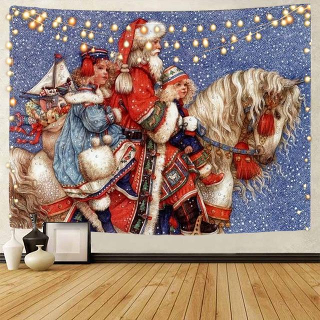 Christmas Santa Background Decoration Tapestry Christmas Party Bar Background Decoration Tapestry Christmas Home Background
