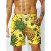 Men's Beach Shorts 3D Print Cartoon Pineapple Graphic Shorts Swim Trunks Summer New Quick Dry Holiday Harajuku Hawaiian Shorts
