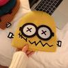 1Pcs Funny Cute Knitted Warmer Hat Women's Autumn and Winter Warm Cartoon Warm and Cold Ear Protection Hat Student Bald Hat Gift