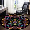 1pc Mandala Pattern Office Round Rug, Carpet for Office, Gaming, Lightweight Round Floor Mat Yy260208032