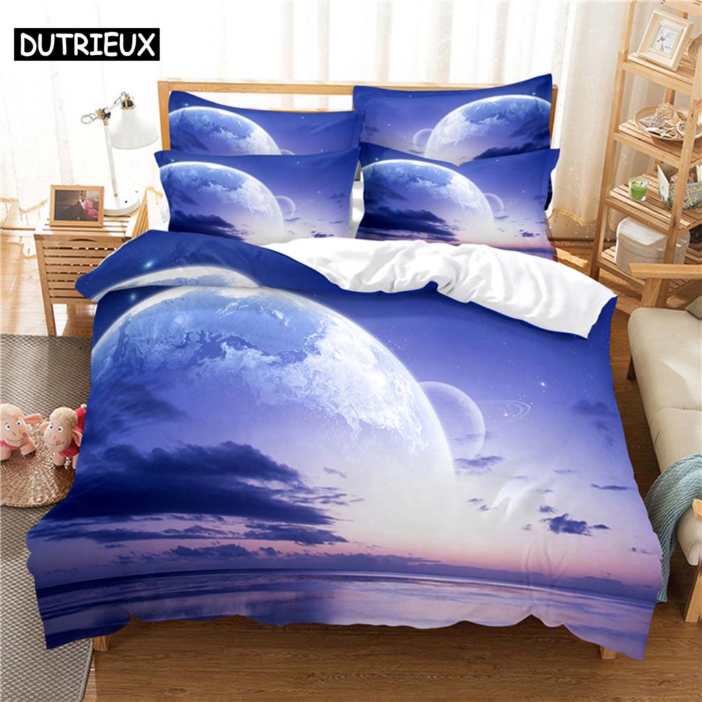3D Digital Printing Fashion Design Starry Night Bedding, Queen Size Duvet Cover Set