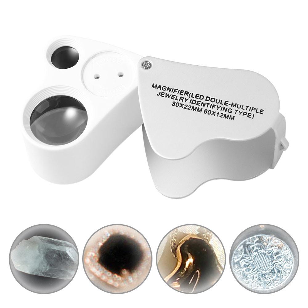 Mit hellem LED-Licht faltbare Schmucklupe verstellbare Beleuchtung Handlupe Edelsteine
