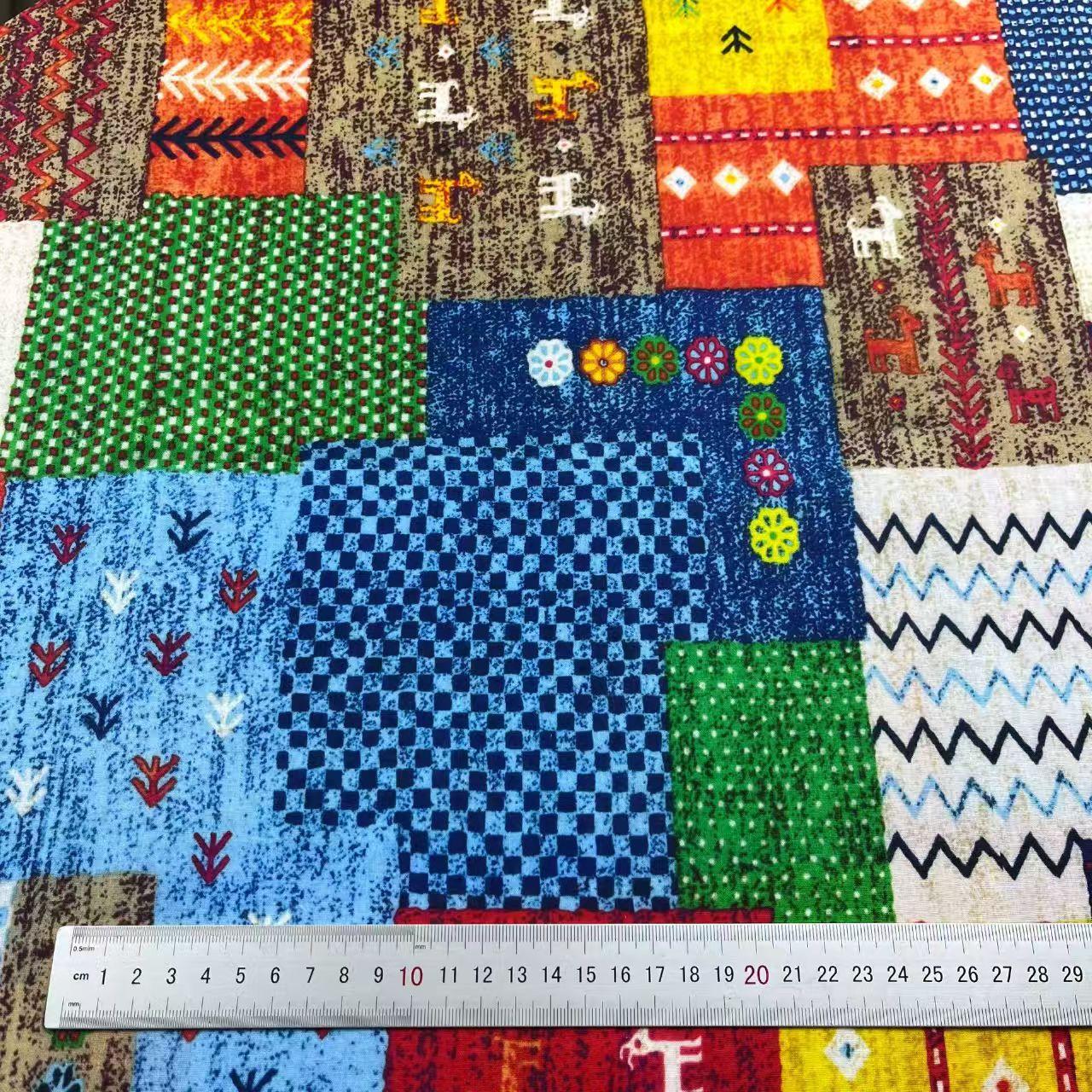 Color-blocked 100% Cotton Poplin Printed Fabric for Children s Clothing & Women s Shirts