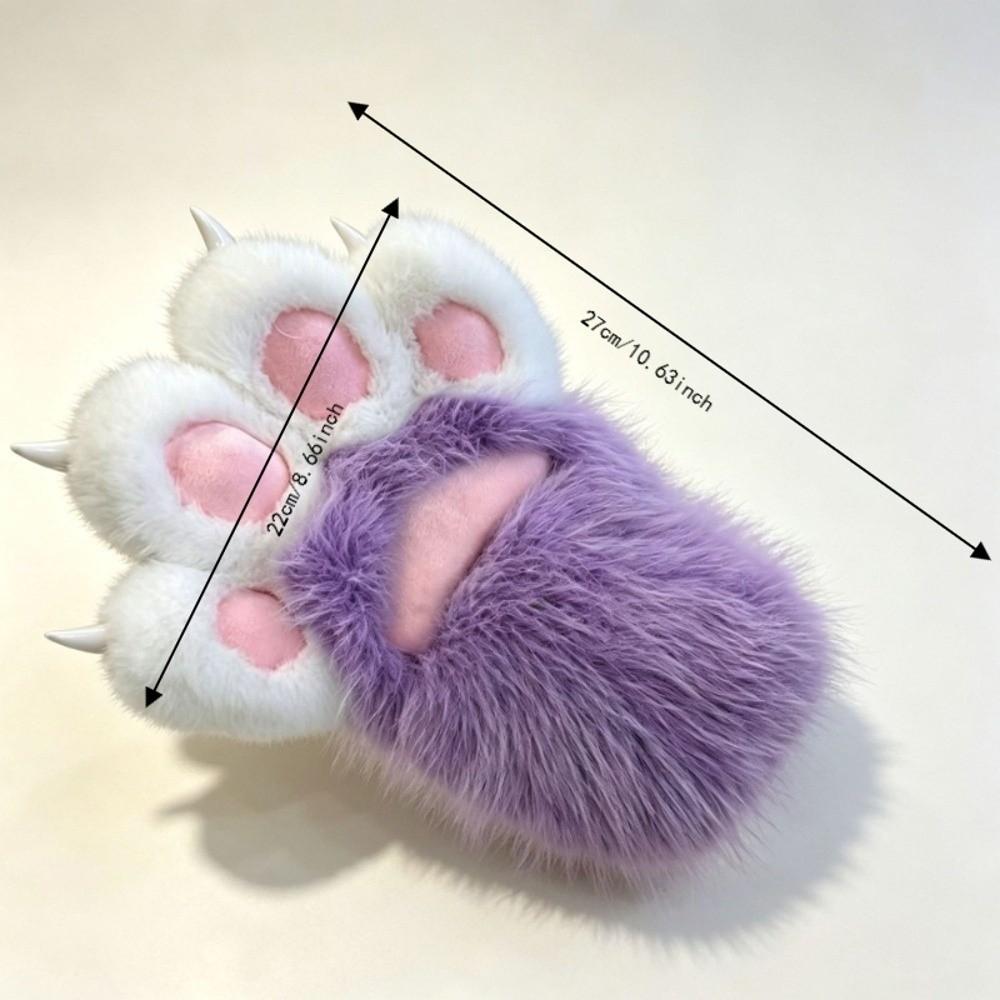 Kawaii Thicken Beast Claw Glove Warm Furry Cosplay Costume Gloves Cosplay Props Plush Cat Paw Gloves Party