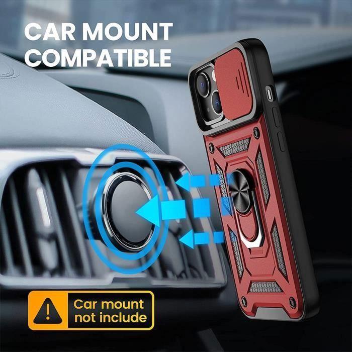 Coque de Protection - PROSHOP - iPhone 13 - Rouge - Antichoc - Support Magnétique
