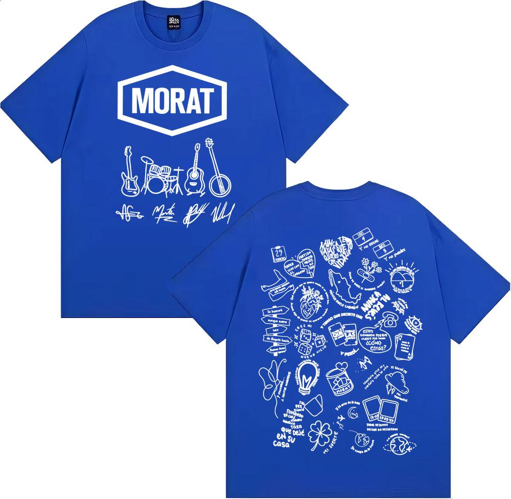 Rock Band Morat Album Tour 2025 Print T Shirt Unisexs Clothing Harajuku Vintage Gothic Tshirts Unisex Hip Hop Comfort Cotton Tshirt