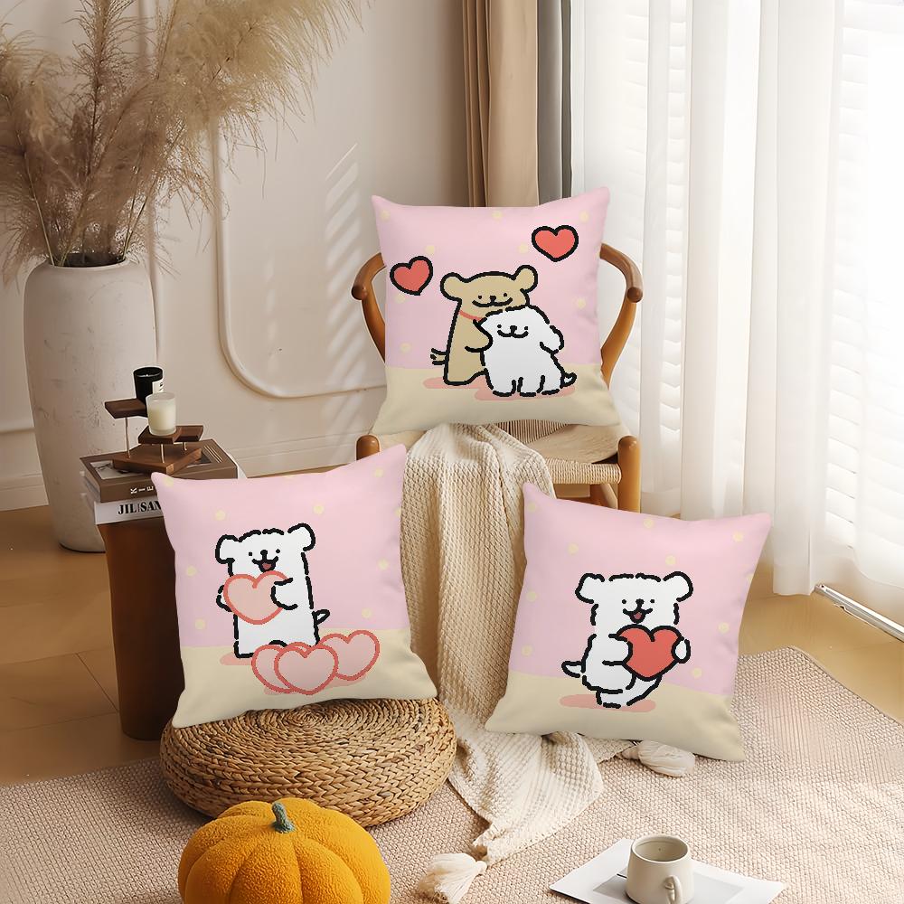 Line Dog M-maltese Pillow Case Suitable For Bedrooms Living Rooms Cars Home Decoration