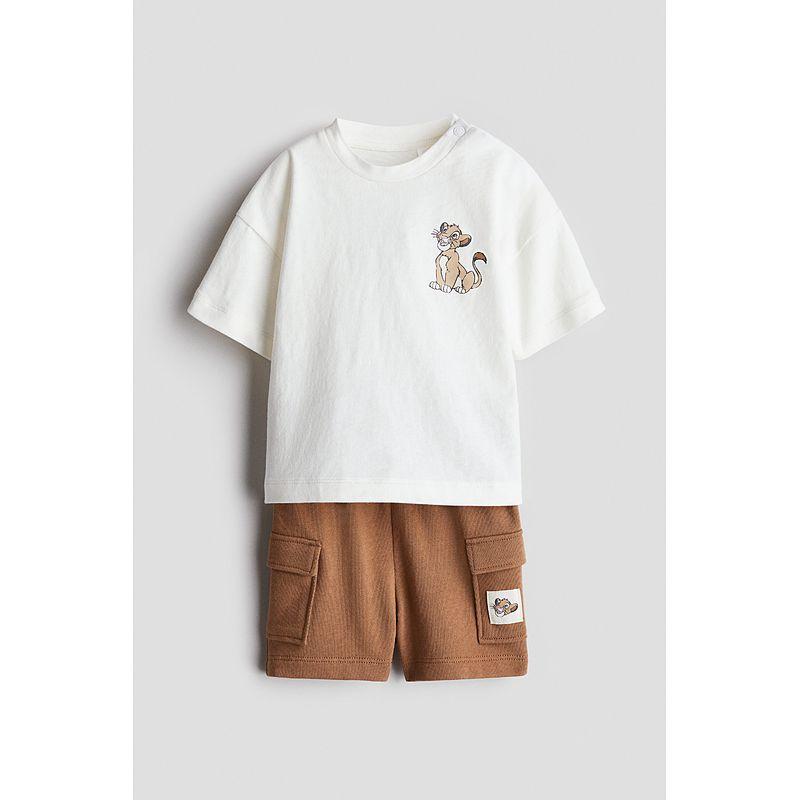 

[Disney Series] HM Children s Clothing Baby Boys Suit 2-Piece 25 Summer Lion King Short Sleeve Shorts 1286352 Brown/The Lion King 66/48