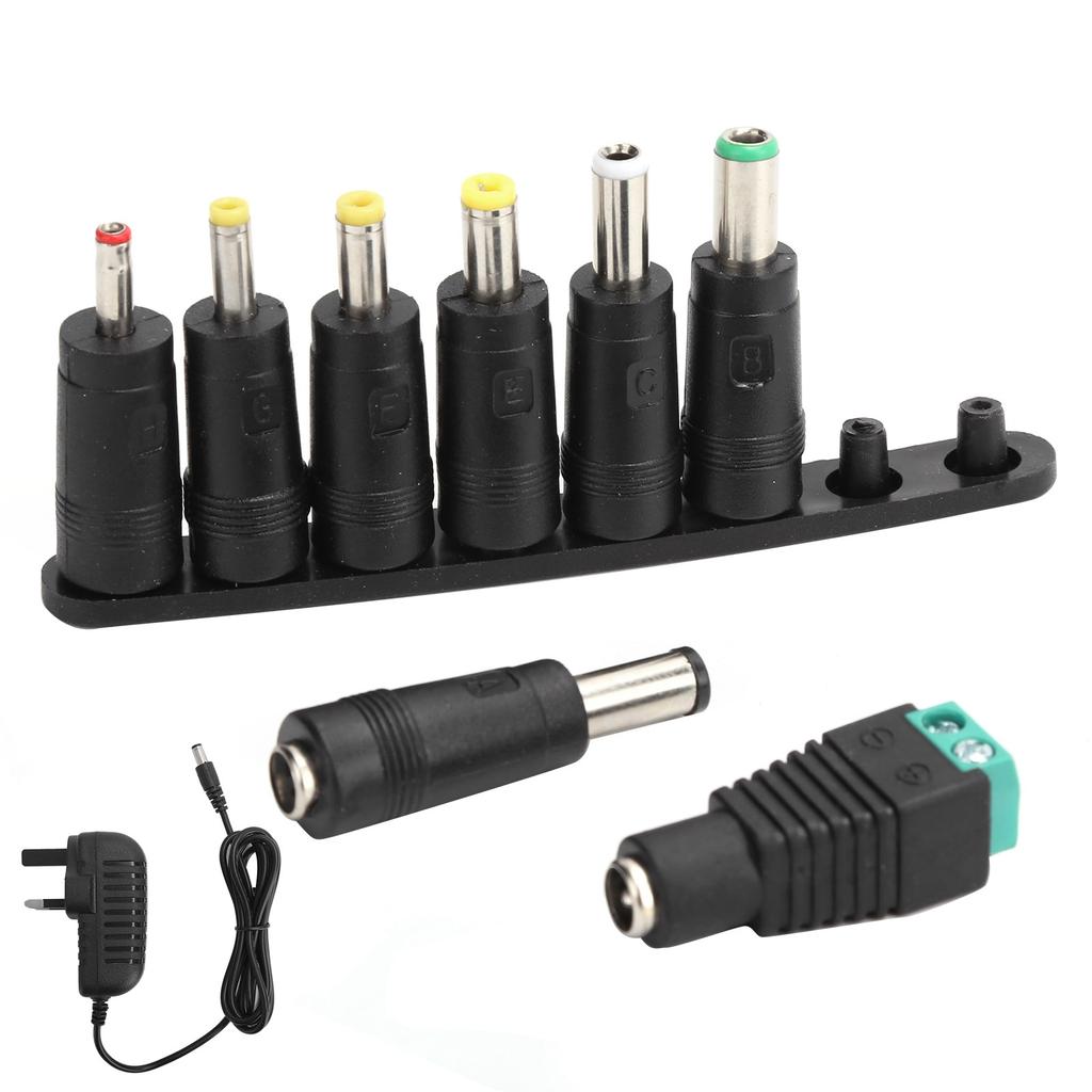 Adaptor Alimentare 12V 2A Benzi LED Încărcător Comutare cu 8 Mufe de Conversie DC 100‑240V Mufă UK