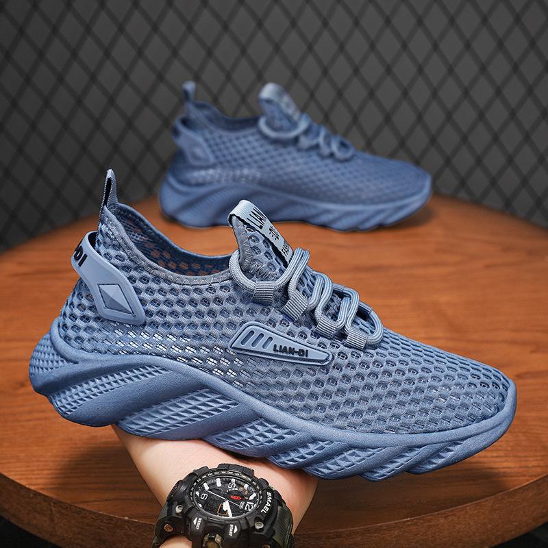 

Весна 2025 года, новые дышащие мужские туфли, повседневная обувь, сетчатая обувь, кроссовки с отверстиями, модная обувь 39