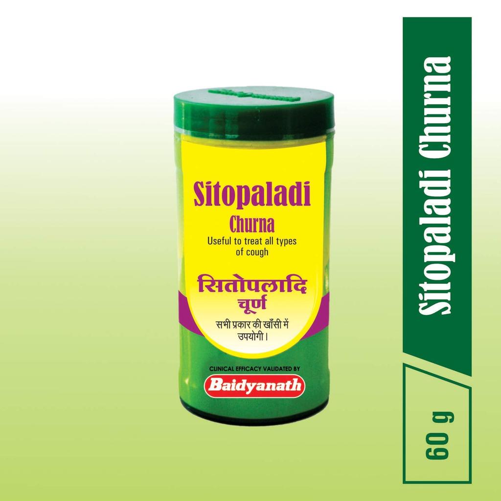 Baidyanath Asli Ayurved Sitopaladi Churna 60 Gms X Pack of 2 for Dry Wet Cough Relief and Energy Boost