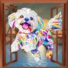 Colorful 2D Acrylic Maltese Poodle Sun Catcher Chihuahua Theme Window Decor Light Catcher Garden Family Sausage Dog Lover Gift