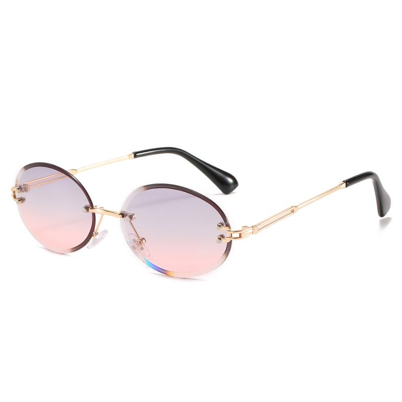 JYL Sunglasses Oval Ladies Uv Protection Rimless Small Frame Use 7150 A-16639