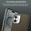 For iPhone 16 Plus Case Cell Phone Hybrid Back Cover Carbon Fiber Texture