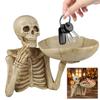 Halloween Gotisk Dödskalle Serveringsskål Skelett Snack Nyckel Förvaringsbricka Skrivbordsförvaring Snacks Catchall för Halloween Festprydnad