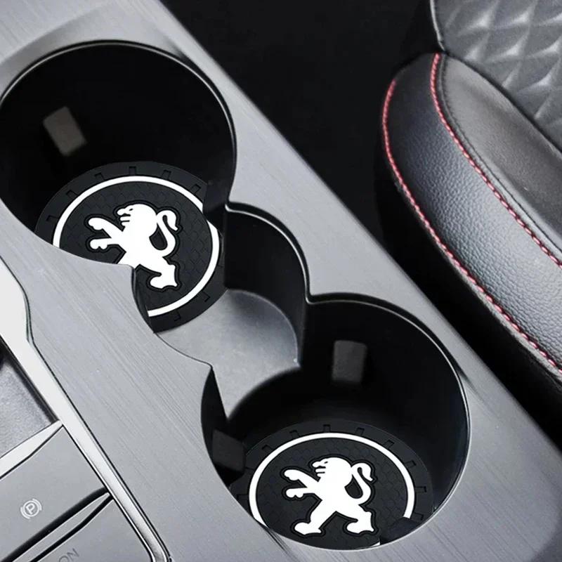 Pro Peugeot Neklouzavý podložka pod hrnek do auta Podložka Gumová podložka Držák na láhev Vnitřní Protiskluzový držák na pohár Pro Peugeot 208 3008 308 5