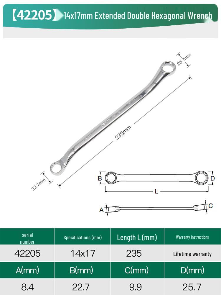 SATA Dual-Ended High-Strength Star Wrench Glasses Repair Tool Set (Sizes 8-10-24)