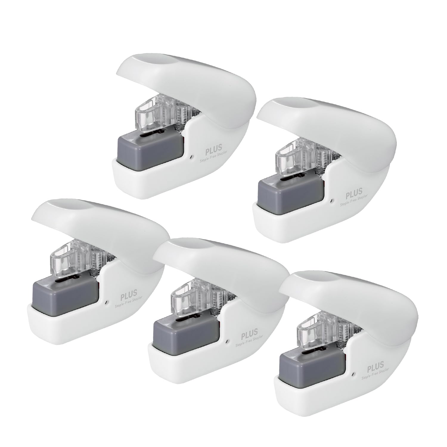 

Plus Needleless Stapler Paper Clinch Mini White Set of 5