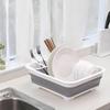 Foldable Dish Rack Space Saving Countertop Organizer Foldable Cutlery Rack Portable Kitchen Storage Drying Solution