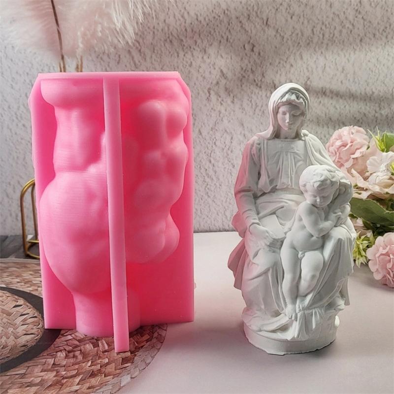 Heat Resistant Mold Easy Release Silicone Mold for Detailed Mother and Child Statue Religious Souvenir Making Mold