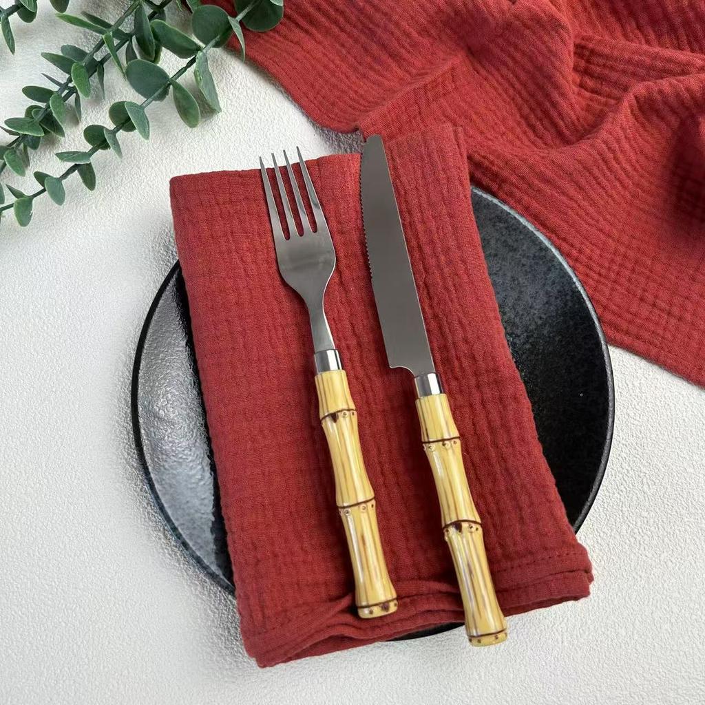 6Pcs 40x40cm Thick Gauze Cotton Napkins Reusable Tea Towel for Wedding Party Dinners Baby Shower Christmas Table Decoration