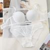 French Underwear Sexy Smooth Color Contrast Straps Gather Underwear Small Chest Big Anti-sagging Bra Cover