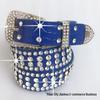 Women's Korean Style PU Leather Belt with Full Rhinestone Design