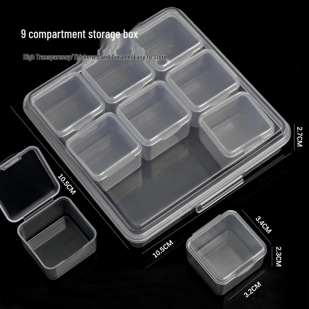 Nail Art Diamond Storage Box: Semi-Transparent, Single Opening, Plastic Organizer