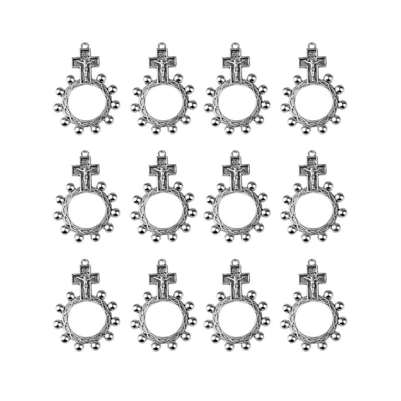 Devotional Finger Rings Rosaries 30Pcs Silver Metal Crucifix Rings For Spiritual Practices & Favor Christian Gift
