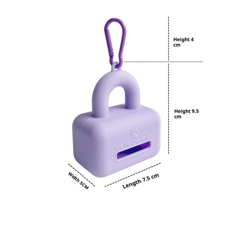 Pet Poop Bag Dispenser Portable Silicone Dog Waste Bag Holder With Carabiner Travel Walks Outdoor Clean Portable Tools Supplies