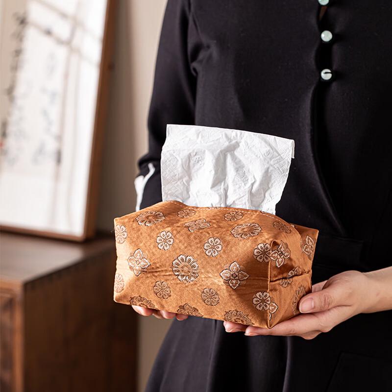 Chinese Style Brocade Fabric Tissue Box Cover
