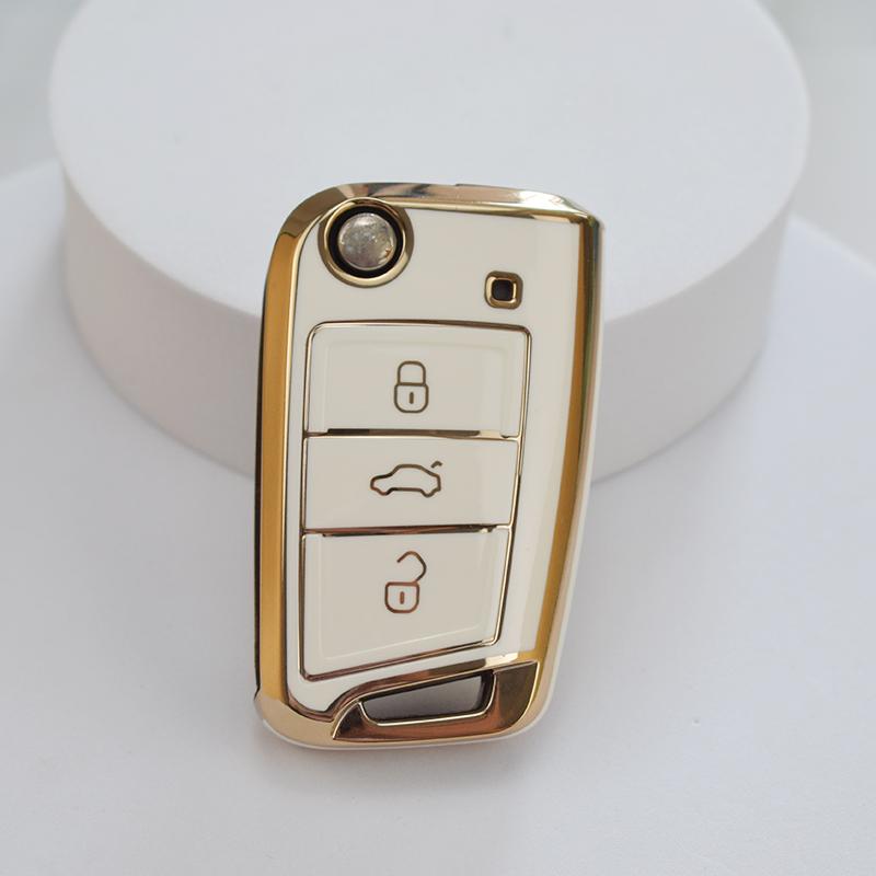 Tpu Car Key Case Cover For Vw Volkswagen Golf 7 Mk7 Tiguan Mk2 For Seat Ateca Leon Fr 2 Ibiza For Skoda Octavia A7 Shell Fob