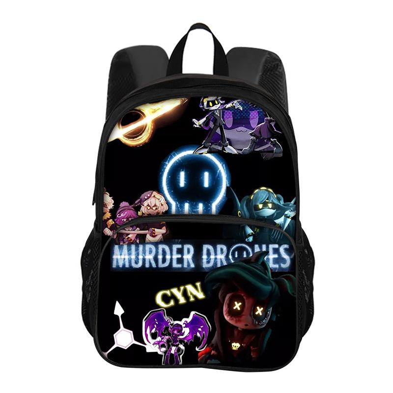 Murder Drone Circular Front Pocket Backpack Versatile Cartoon Large Capacity Boy or Girl School Birthday Best Gift