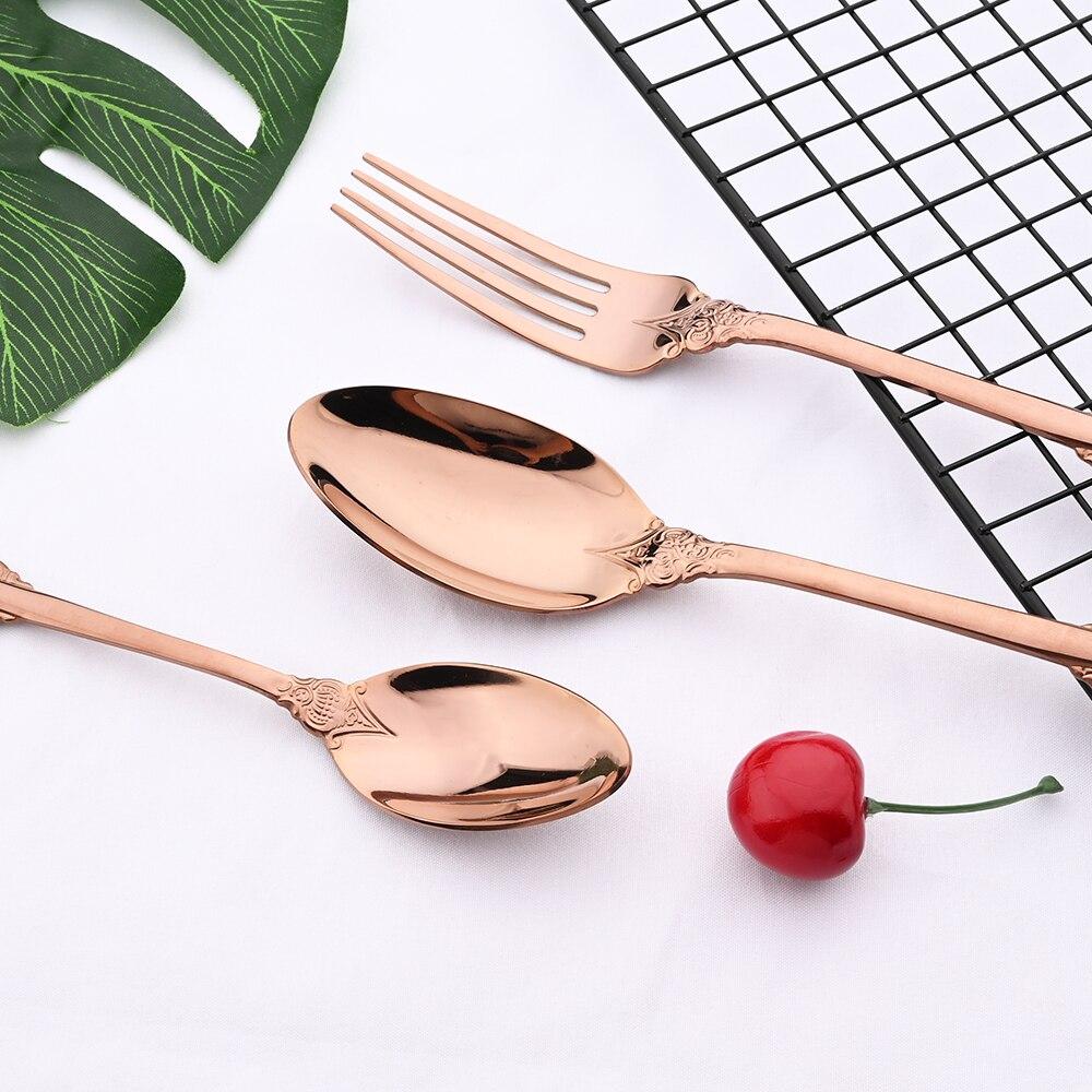Купить Ретро Розовое золото Посуда Столовое серебро Набор 304 ...