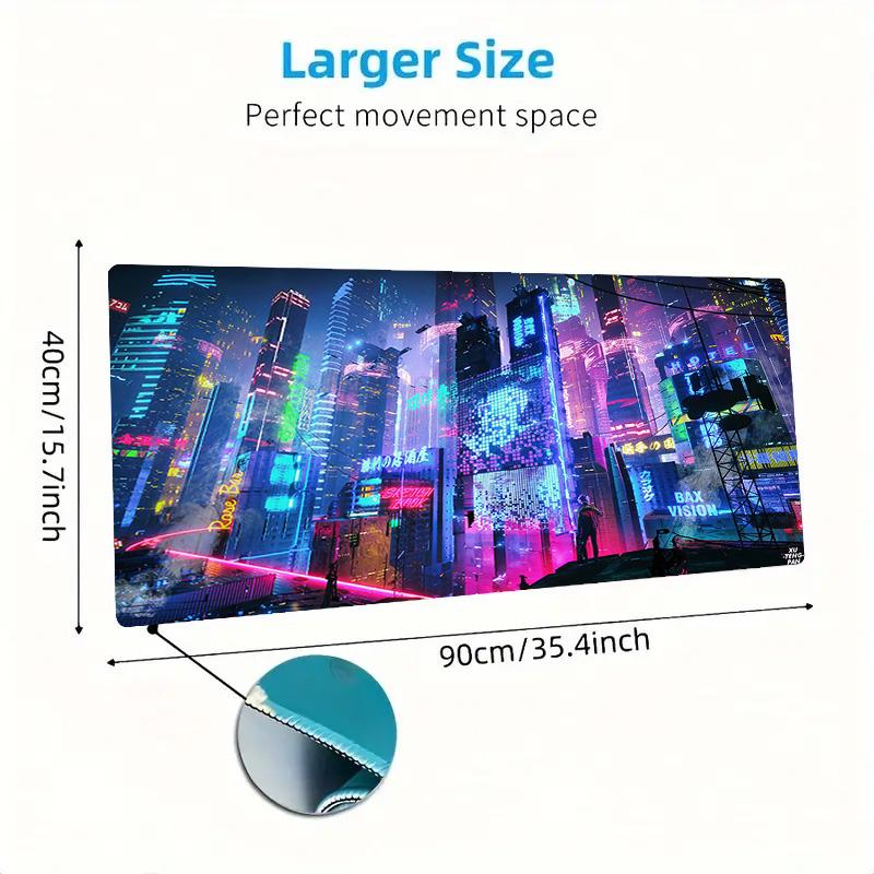 Cyberpunk Color Mouse Pad Large Gaming Table Cushion Non-slip Laptop Tablet Big Mousepad XXL Mat Mini PC Playmat With Lock Edge