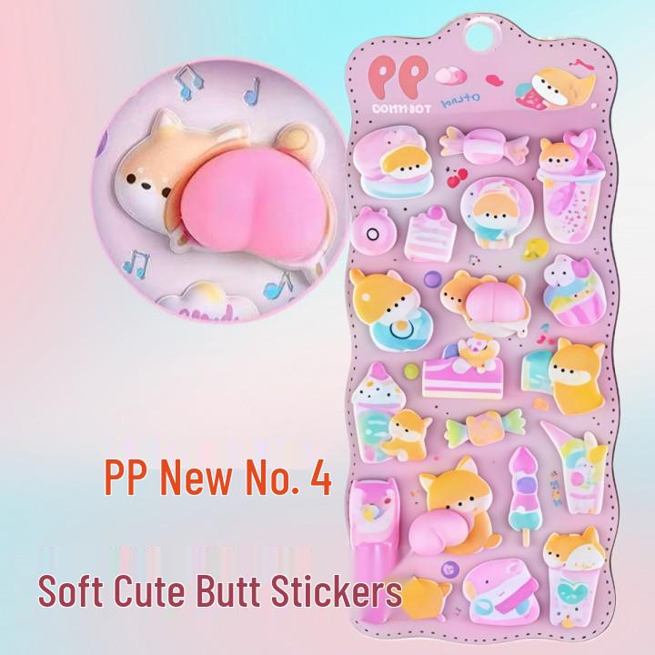 3D Cute Pink Rabbit & Panda Stickers for DIY Crafts & Journals