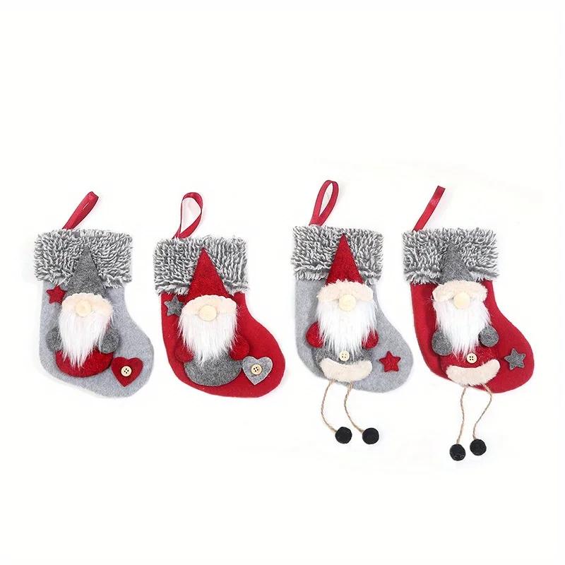 1 PC Adorable Santa Claus Dolls Hanging Decoration Christmas Stockings Small Size