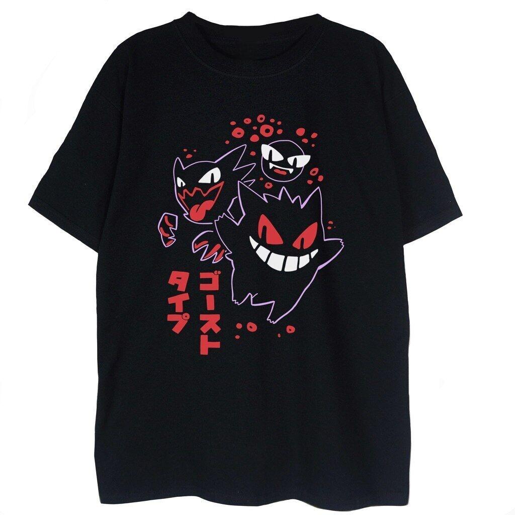 Anime Pokémon Gengar Vintage T-shirt Men s and Women s Cotton Summer Clothing Breathable Fashion Round Neck Short Sleeve Top ... S разноцветный