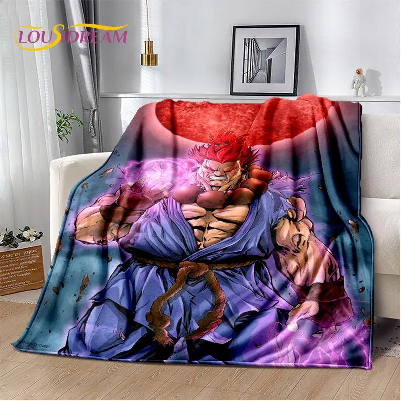 Couverture en peluche douce de joueur de jeu rétro Street Fighter, couverture en flanelle pour salon, chambre à coucher, lit, canapé, couverture de pique-nique
