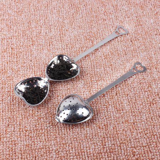 Stainless Steel Heart Shape Tea Herb Spice Infuser Spoon Strainer Filter Scoop