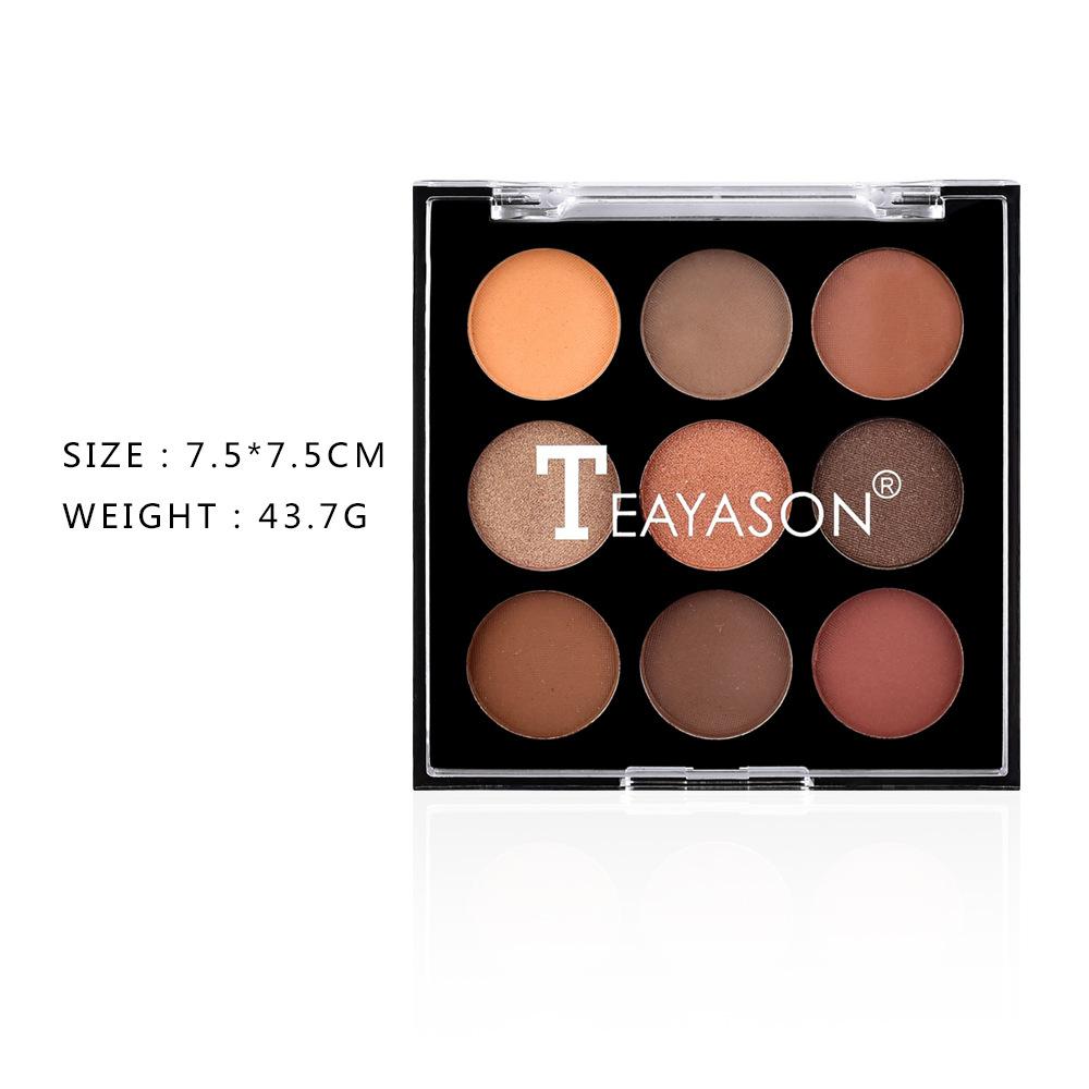 TEAYASON Płytka z cieniami do powiek 9 kolorów Highlights, płytka cieni do powiek Pearl Matto Deliner Marble Polycrite Nude