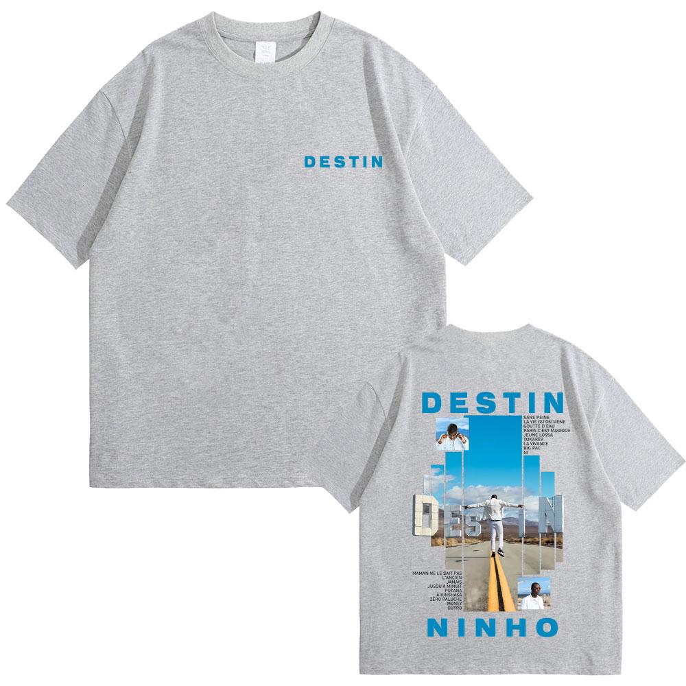 Rapper Ninho Destin Album Graphic Tshirt Men Women Hip Hop Fashion Pop Music Tshirts Male Casual Vintage T Shirts Streetwear