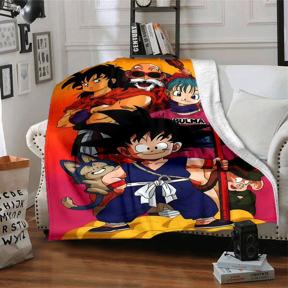 1 Stück Dragon Ball Decke Weich Warm Ganzjahres Überwurf für Sofa, Bett, Auto, Büro Lebendiges Buntes Design, Langlebig & Gemütlich Geschenk