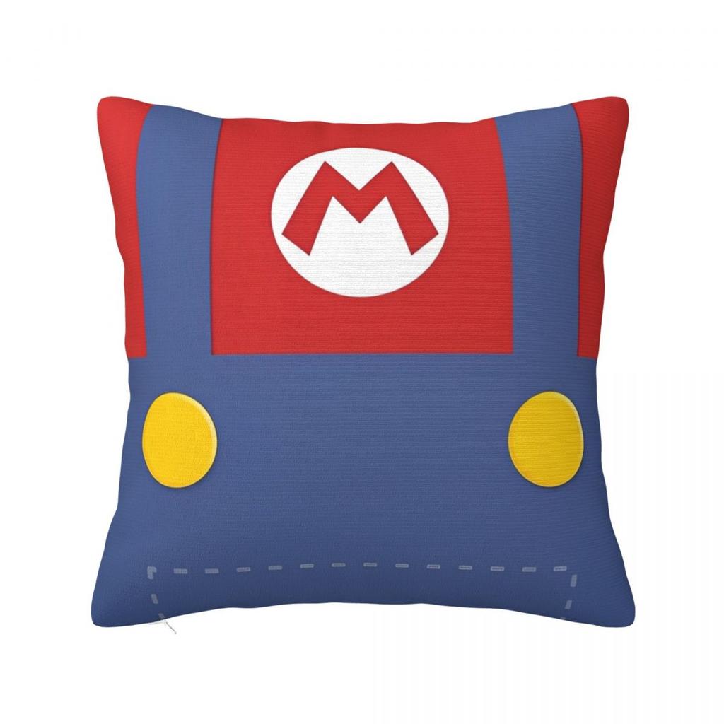 Marios Square Pillowcases Polyester Seat Luigi Mushroom Yoshi Cushion Cover Funny Pillow Cover 45*45