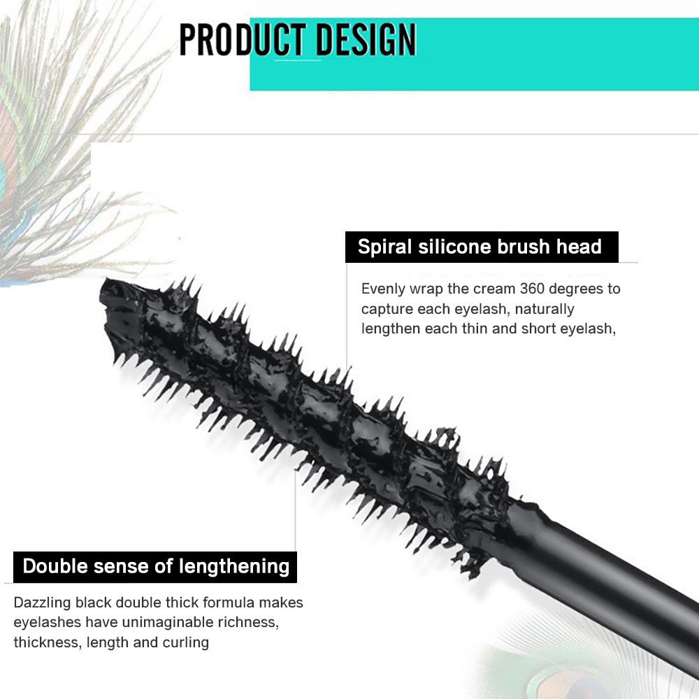 GECOMO Wasserfeste Volumizing Mascara Curly Wischfest Natürliche Lange Wimpern Augen Make-Up Kosmetik