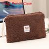 Cute Bear Icon Soft Plush Makeup Case With Spacious Storage For Girls