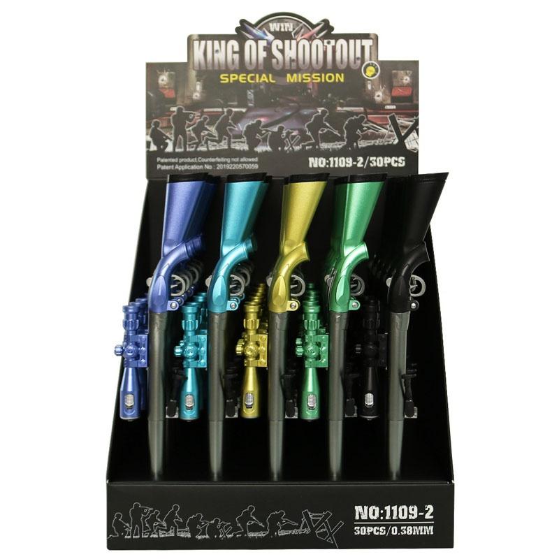 LED Light Creative Sniper Rifle Modeling Gel Pen Weapons Black Refill 0.38mm Kids Gift Toys Stationery School Supplies.