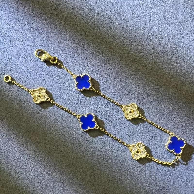 9MM Mini Six-flower Four-leaf Clover Bracelet White Mother-of-pearl Purple Chalcedony CNC Craft Simple and Versatile High-end Bracelet